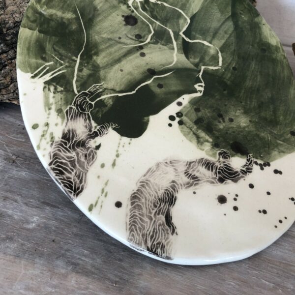 tabla de servir cerámica olivo